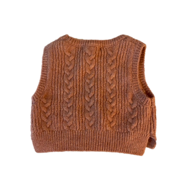 Baby Girl Primark Knit Vest 6-9 Months Dusty Rose - Picture 2 of 5